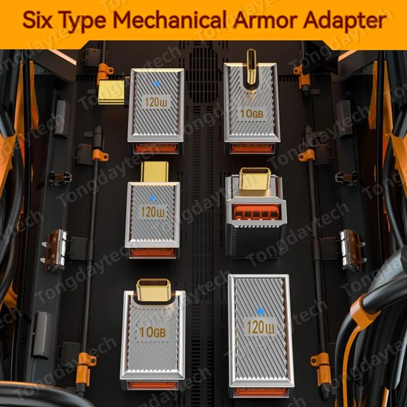 Adaptador USB OTG tipo C de aluminio de 120W, indicador Led, transferencia de datos de 10gbps, convertidor de carga de USB-C duradero para teléfono, Ipad y tableta - imagen 3