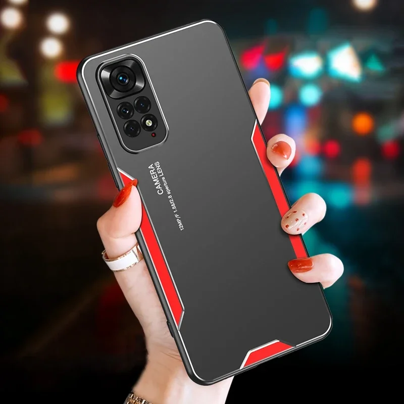 Funda de Metal de aluminio para Xiaomi Redmi Note 11S, 11 Pro Plus, 11E, 11T, funda de teléfono mate para Redmi Note 9S, 10S, 9, 10 Pro, 9T, 10T