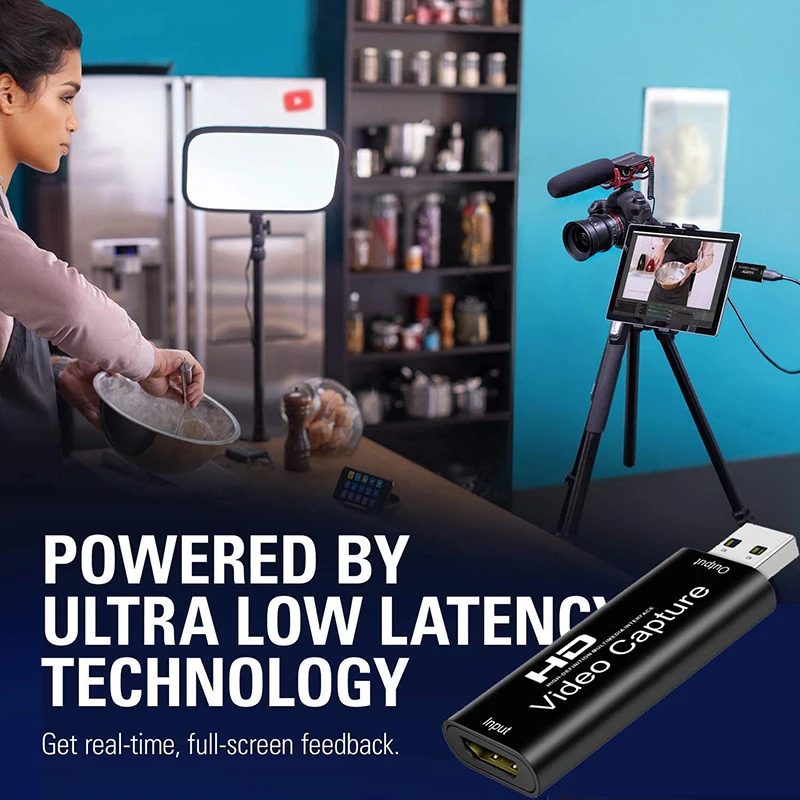 Tarjeta de captura de vídeo USB 2,0 HD 4K a 1080p, grabador de juegos compatible con HDMI para PC, PS4, DVD, grabación de cámara, transmisión en vivo - imagen 4