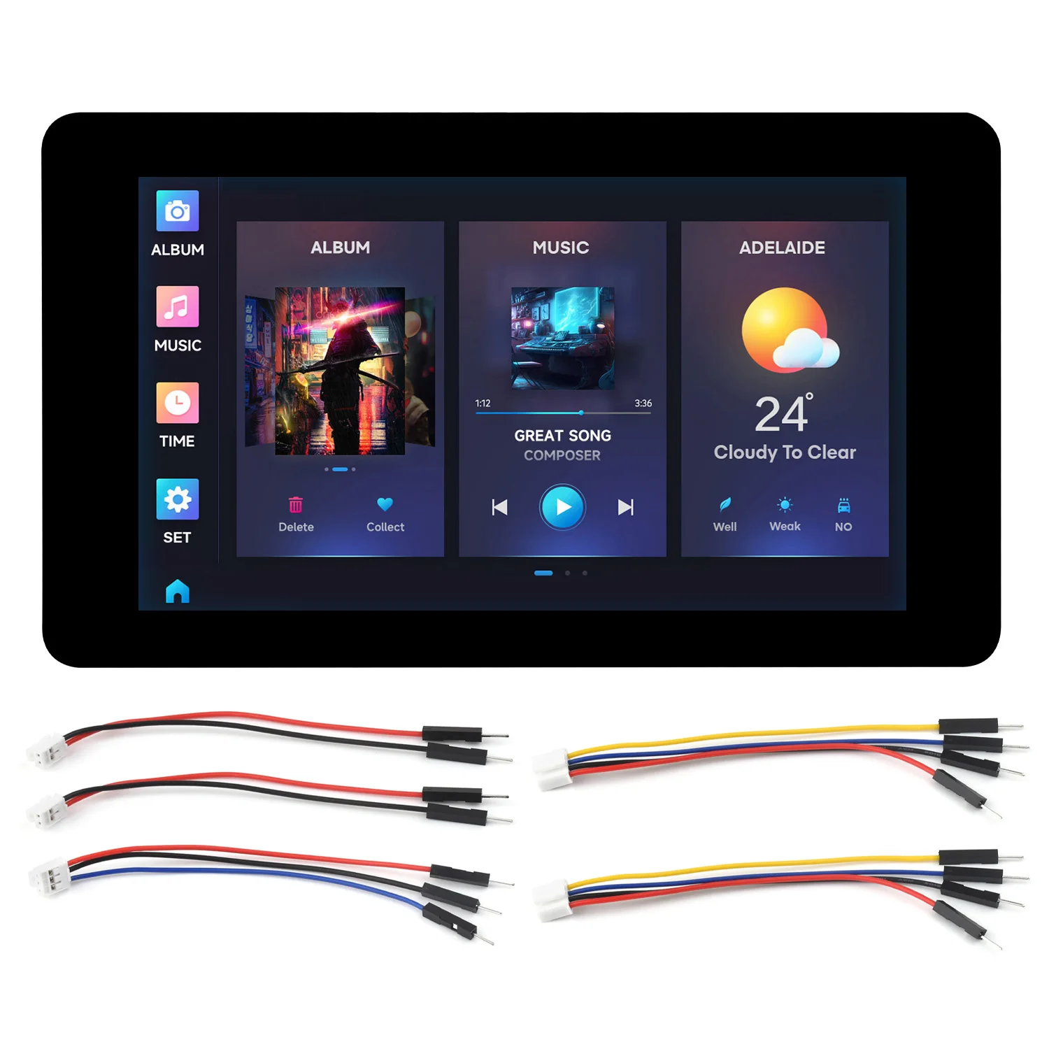 Placa de desarrollo de pantalla capacitiva Waveshare ESP32-S3 de 7 pulgadas, ESP32 con pantalla, opciones para tocar. LX7 de 32 bits de doble núcleo