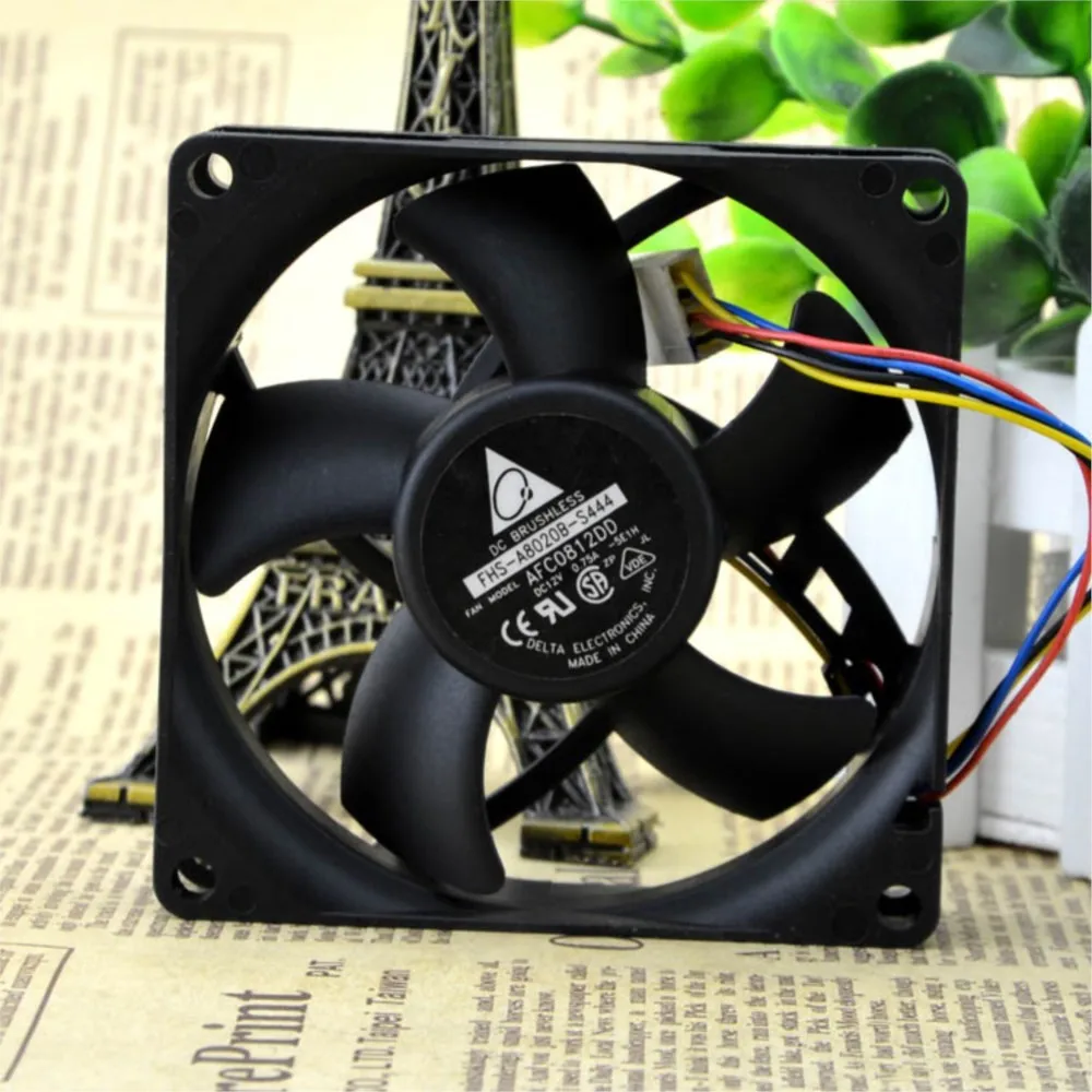 AFC0812DD Ventilador de refrigeración CC de 80 mm para Delta 8020 8 cm 12 v 0.75A Disipador de calor PWM de doble bola Enfriador de CPU - imagen 5