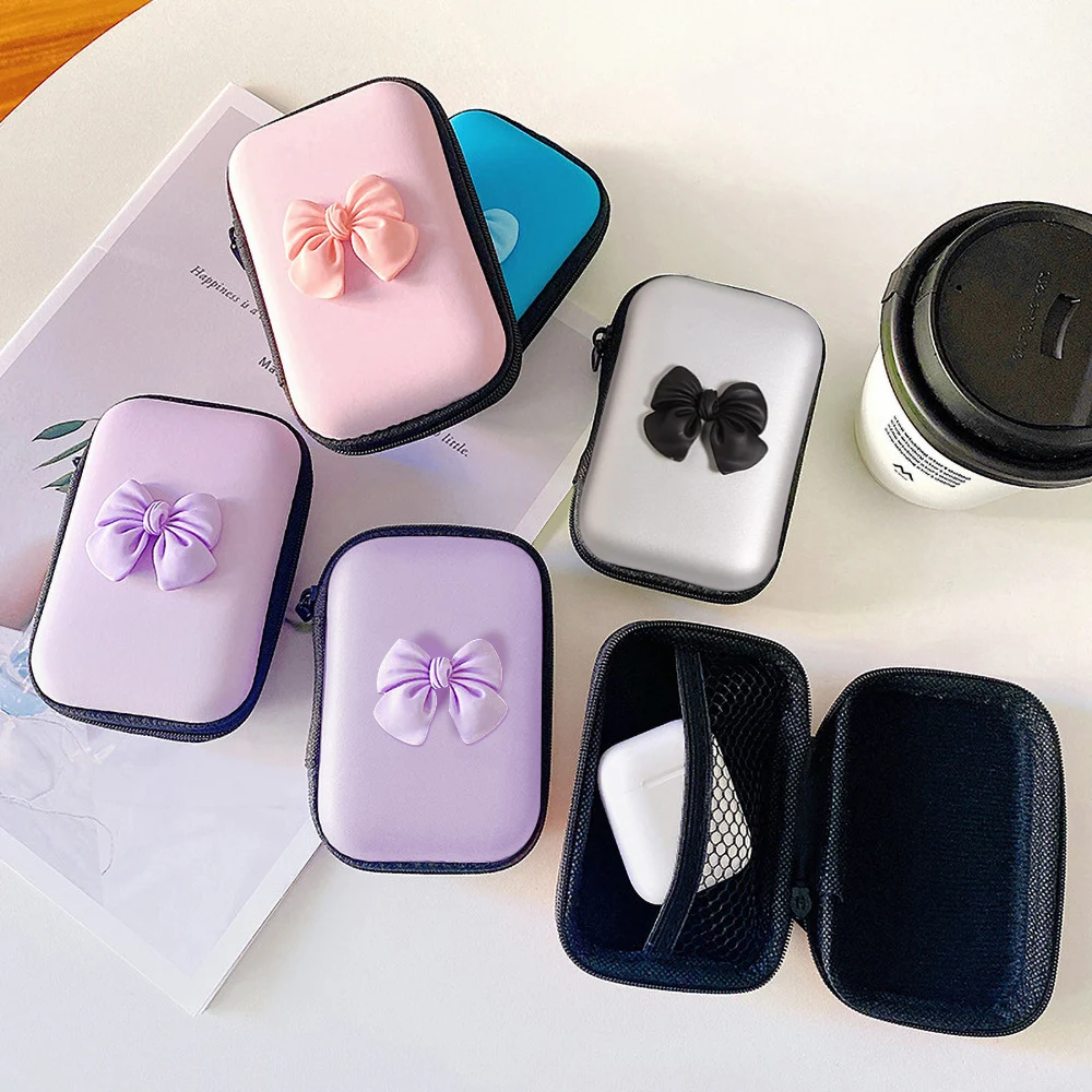 Bolsa de almacenamiento de mariposa y corazón de amor 3D, bolsa para auriculares, funda para cargador de Cable de datos para IPhone 16 Pro Max 12 13 14 15 18W 20W, fundas de carga - imagen 2