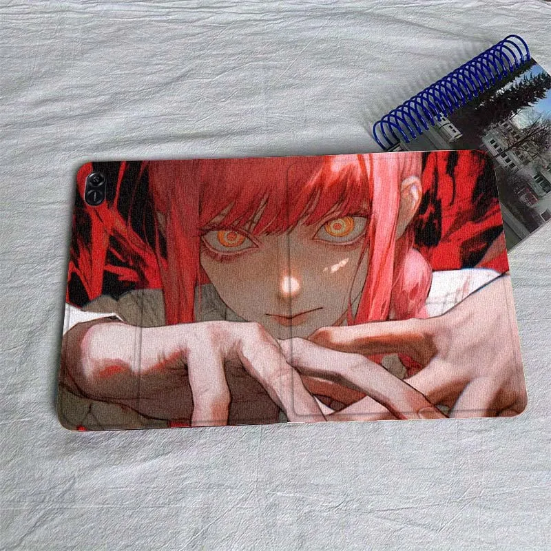 Motosierra hombre Anime Makima para Honor Tab Pad MagicPad Tablet 6 7 8 9 10 13 V7 V8 X8a X9a X9 X8 GT GT2 Pro funda para tableta