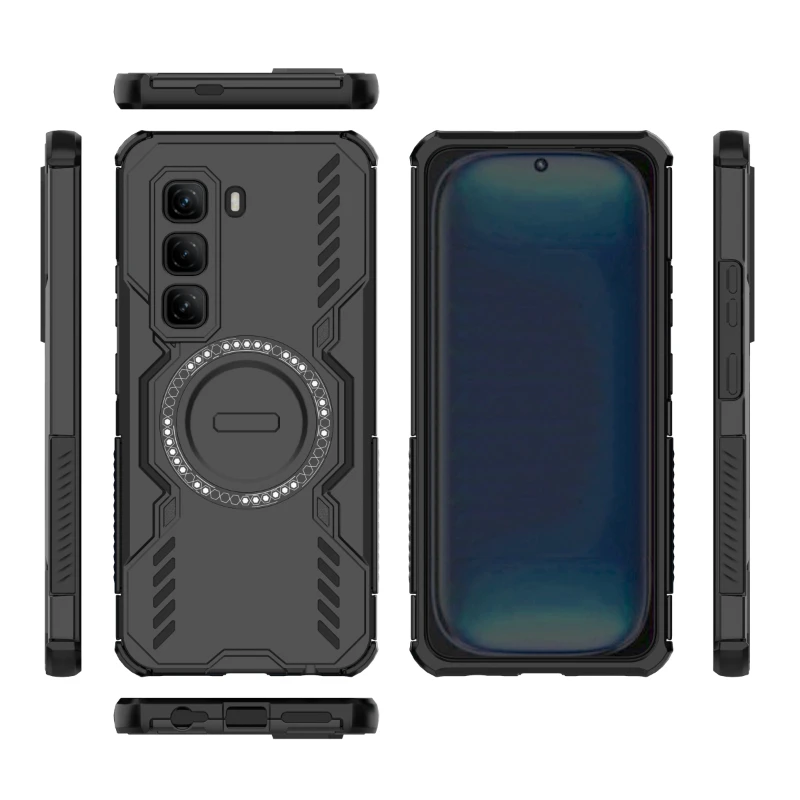 Funda para Infinix Hot 50 Pro 4G, Funda trasera para teléfono, anillo magnético, carga inalámbrica, a prueba de golpes, anticaída, Funda Couqe Armor - imagen 3