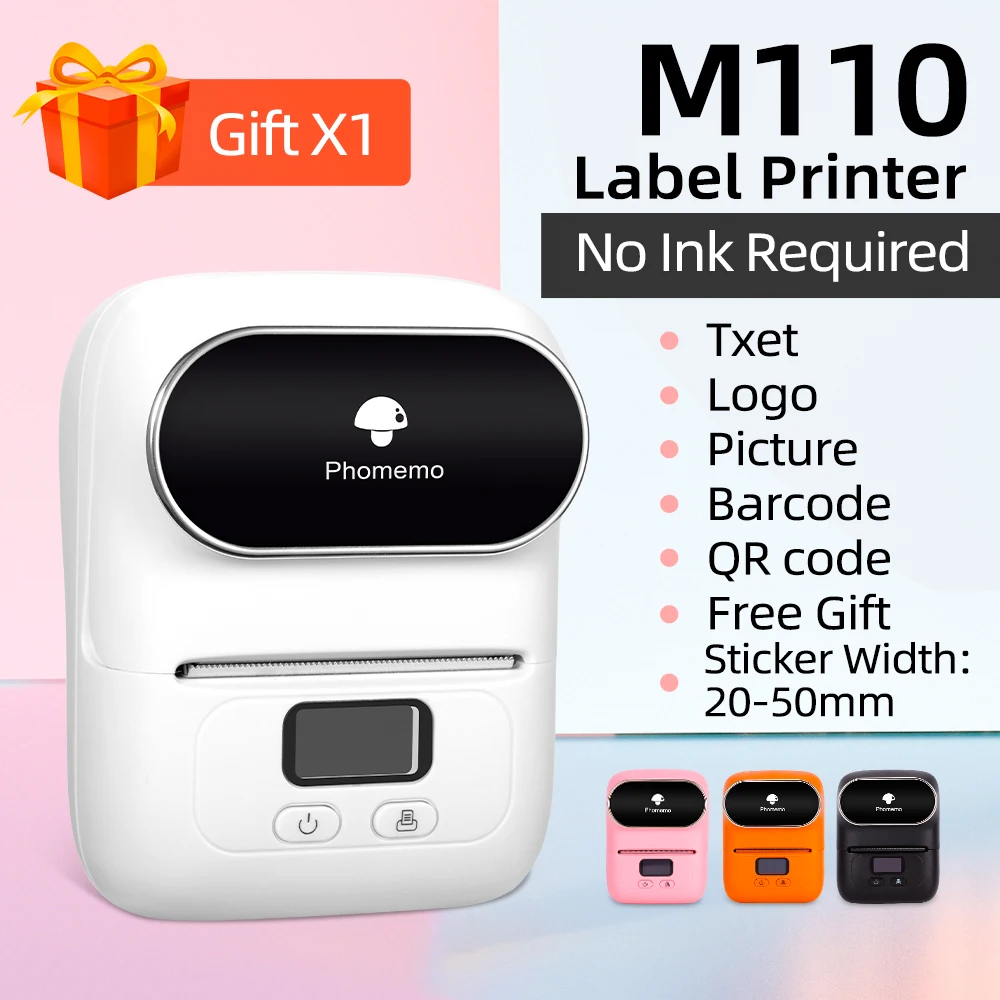 【Proce Dropshipping】Phomemo M110 impresora de etiquetas térmica inalámbrica portátil sin tinta BT impresora de etiquetas uso papel de etiquetas autoadhesivas - imagen 2