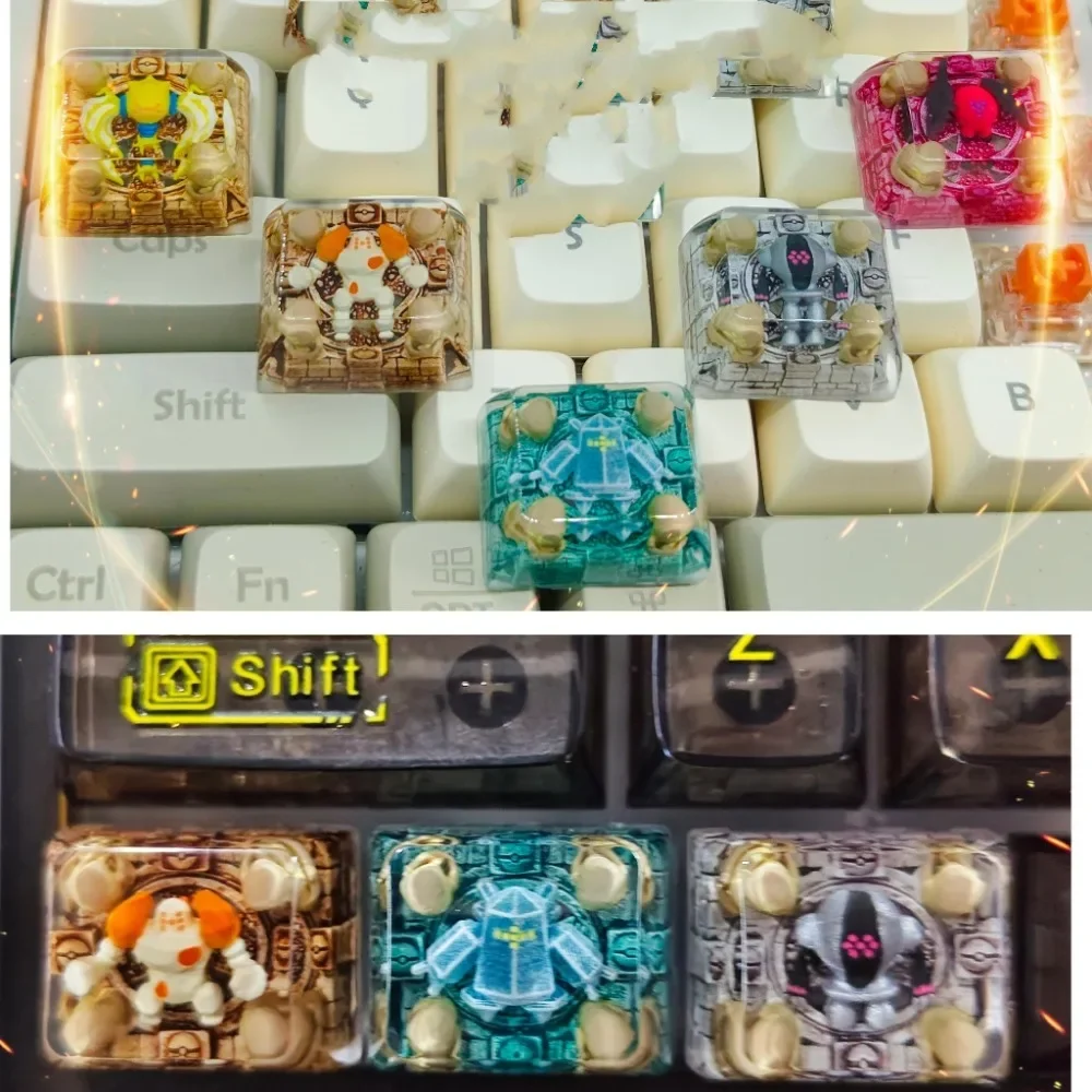 Llave de Control de Pokémon, teclas espaciales hechas a mano, teclas personalizadas, figuritas de dibujos animados, teclados mecánicos, accesorios, llaves de Anime 3D, regalos - imagen 5