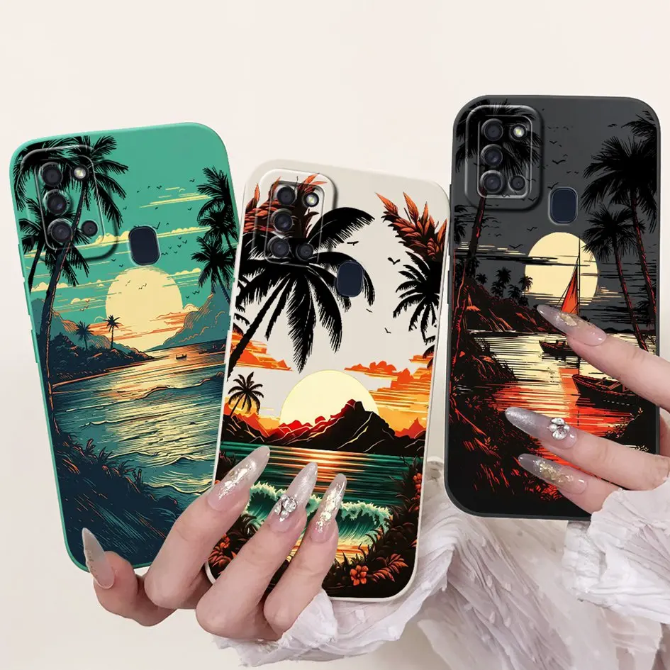 For Samsung Galaxy A21s Case A 21s New Fashion Flower Sunset Soft Silicone Candy TPU Phone Cover For Samsung A21s SM-A217F Funda - imagen 5