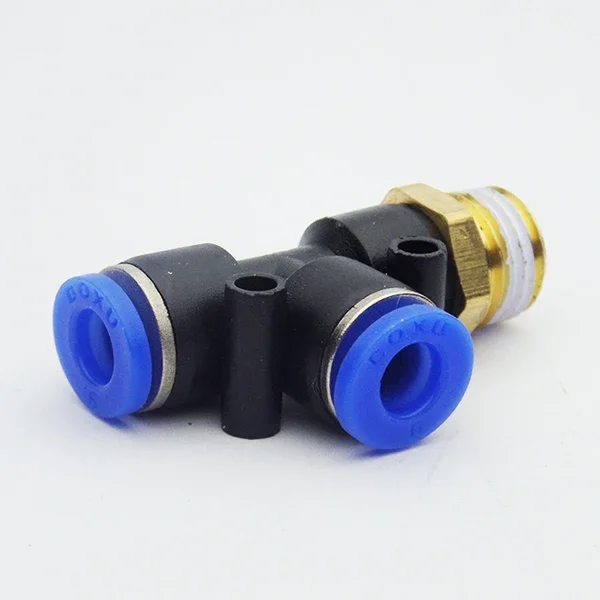 PD4 6 8 10 12mm-(M5" 1/8" 1/4" 3/8" 1/2") Conector de unión T neumático Componentes neumáticos Accesorios Neumáticos - imagen 3