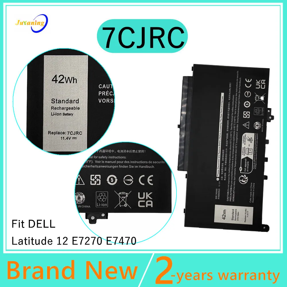 Juyaning 11,4 V 42Wh batería del ordenador portátil para Dell Latitude 12 E7270 E7470 serie 7CJRC 07CJRC