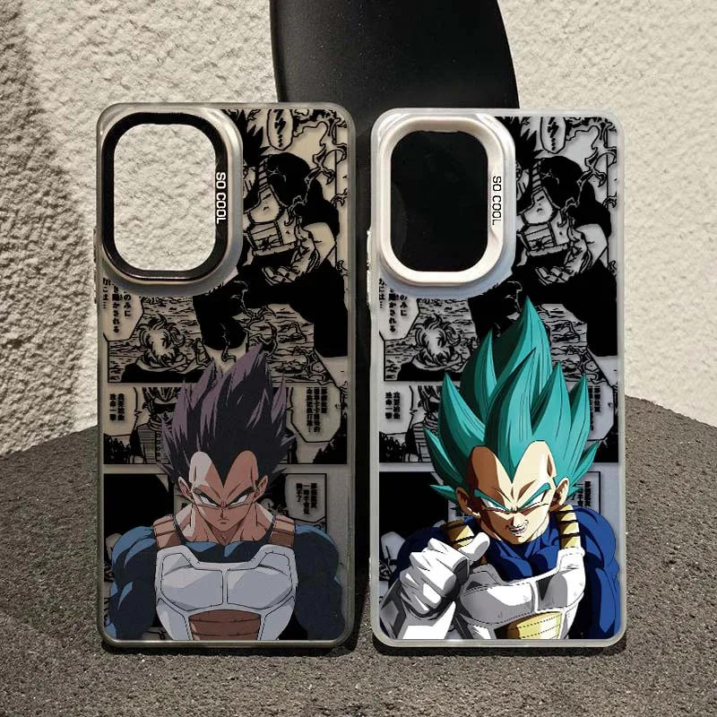 D-Dragon Ball Anime Vegeta para Redmi Note 14 13 12 11 10 9 8 Pro Plus funda de teléfono plateada colorida