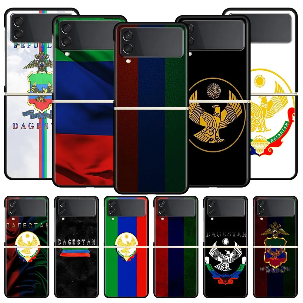Funda de teléfono con bandera nacional de dagüe para Samsung Galaxy Z Flip3 Flip4 Flip5, carcasa para Z Flip 3 4 5 6 7, funda trasera plegable dura