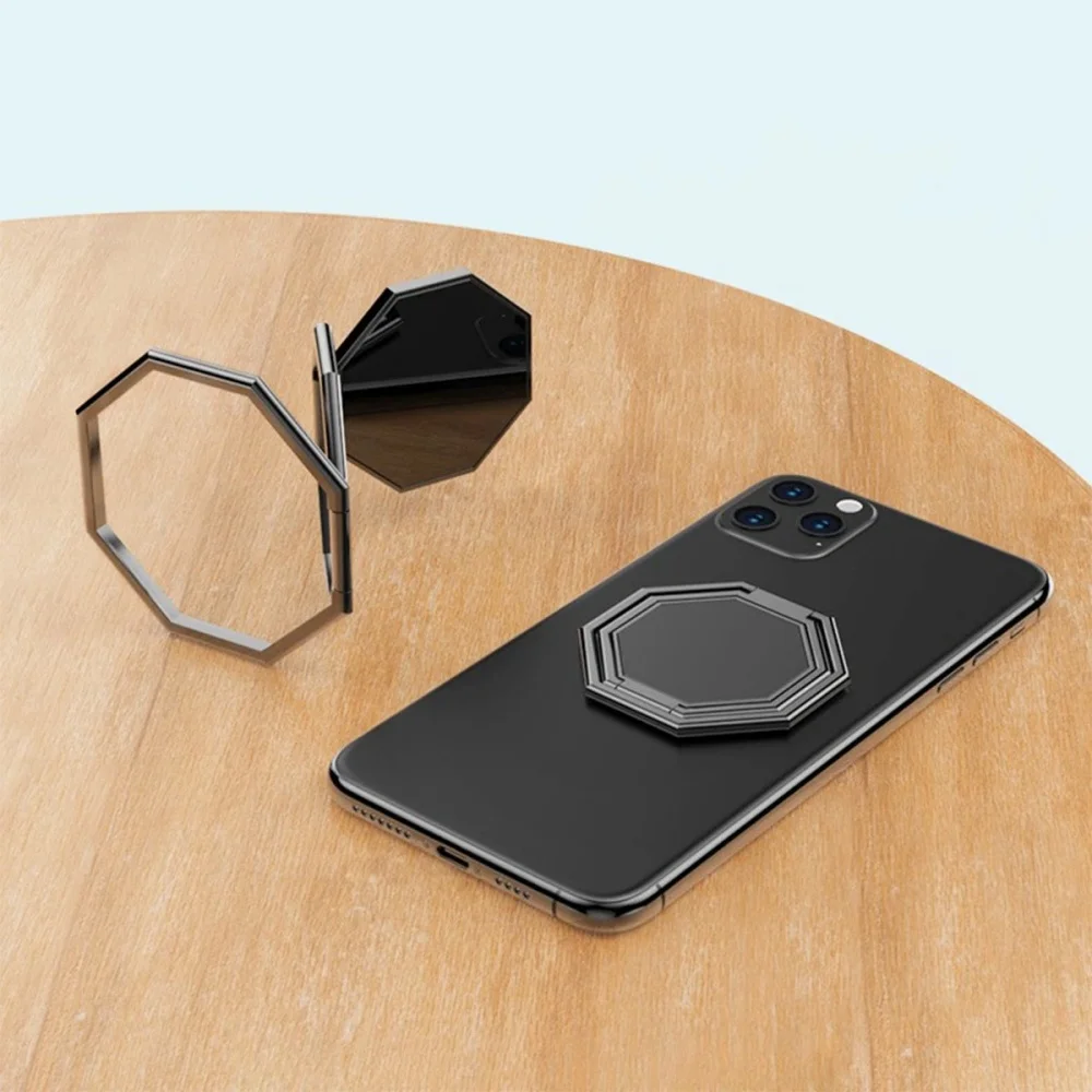 Soporte para teléfono con anillo de Metal ultrafino, plegable, giratorio 360, diseño hexagonal de chismes, Clip para tableta de escritorio multiángulo para ver - imagen 2