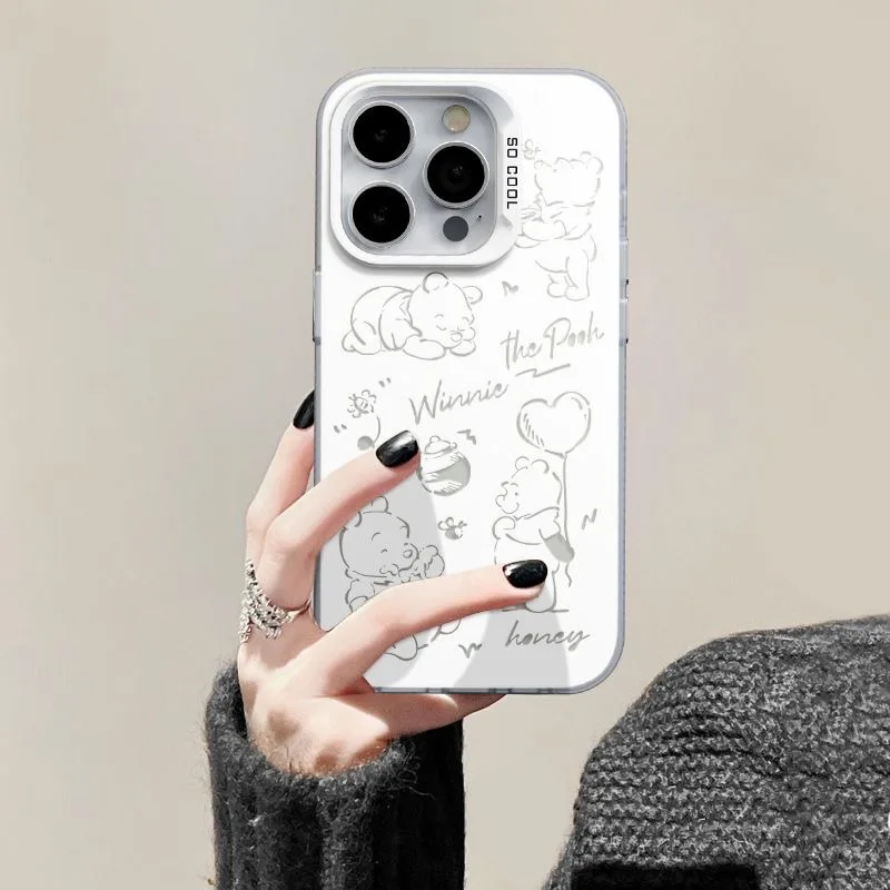 Bonita funda de teléfono blanca de Winnie The Poohs para Xiaomi Redmi Note 7 8 9 9S 10 11 12 13 14 Pro Plus 4G 5G, funda trasera mate anticaída - imagen 2