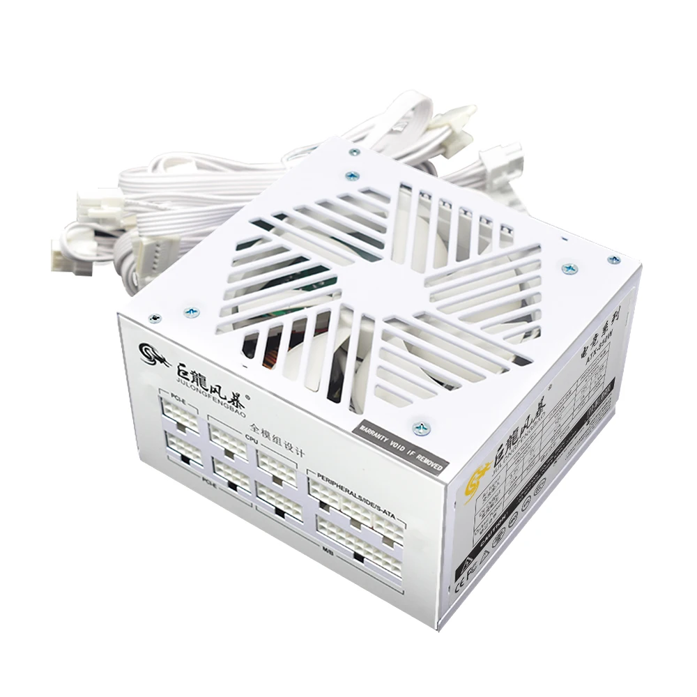 Fuente de alimentación con interruptor ATX Modular completo, color blanco, 850w, fuente de alimentación para ordenador, 110-240V, 24 pines, enfriador de caja de ordenador, fuente de juego de 1000w vatios - imagen 3