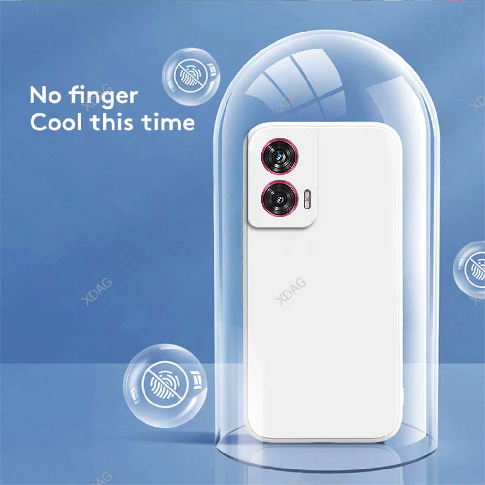 Funda de teléfono de Color puro contraído para Moto Motorola Edge 50 Edge50 Fusion 5G, carcasa trasera Original suave de silicona líquida Simple de 6,7 pulgadas - imagen 3