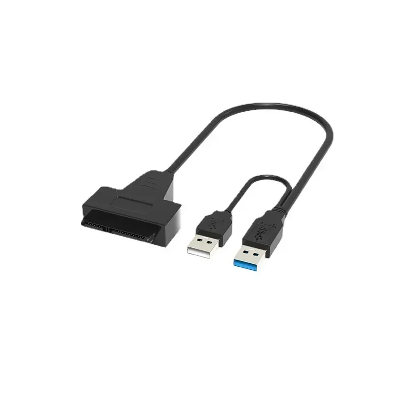 Cable adaptador de alta velocidad para SATA HDD SSD externo de 2,5 pulgadas, SATA a Dual USB3.0 2,0 alimentado por disco duro SATA de 22 pines Cable USB 3,0