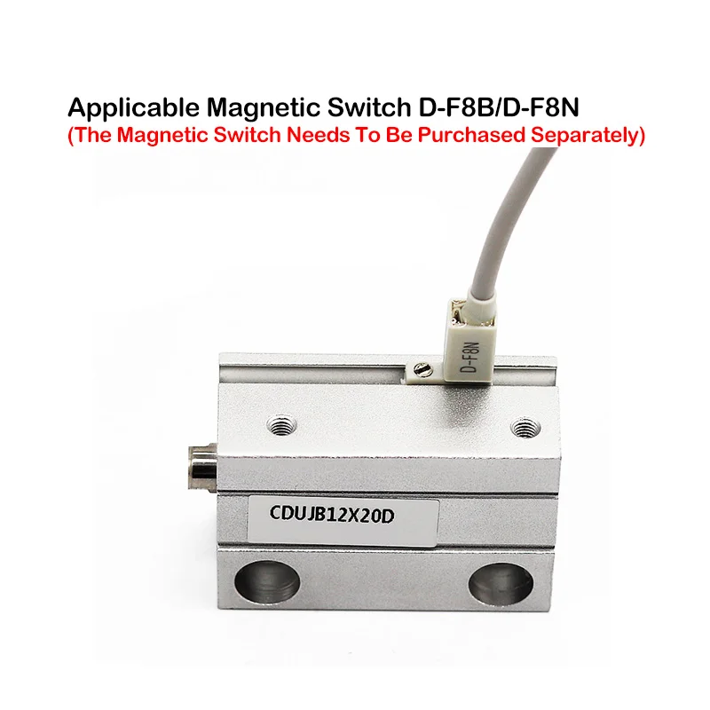 Cilindro de aire neumático pequeño, instalación gratuita, 12mm, 16mm, 20mm, carrera 5/10/15/20/25/30mm, CUJB/CDUJB12/16/20 - imagen 3