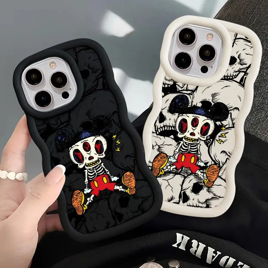 Funda de teléfono suave para Xiaomi Redmi Note 10Lite 9 10 11 12 Pro 9s 8 10s 14 13 14 Pro Plus DisneyMickey Skull