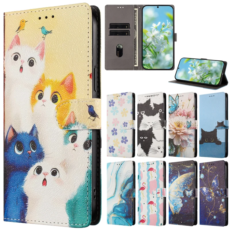 X9c X8c X7c Funda tipo billetera con soporte para Honor X9C X8C X7C X6C X9B X8B X7B X6B X5B Plus X9A X8A X7A X6A Funda de gato lindo - imagen 2