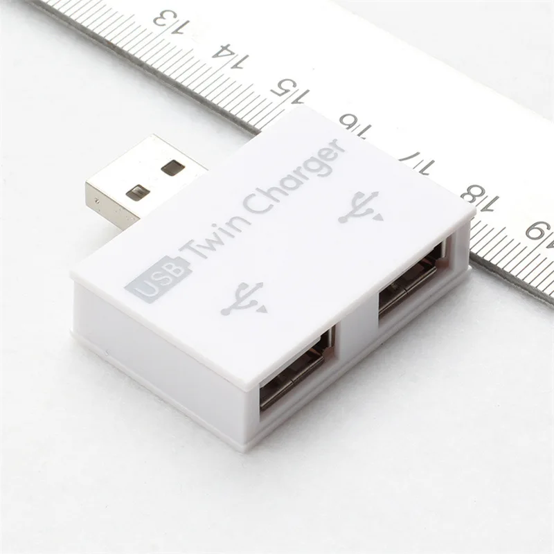 1 Uds HUB adaptador USB extensor Mini caja divisora 1 a 2 puertos USB 2,0 hembra de alta velocidad para PC portátil U lector de tarjetas de disco ratón - imagen 2