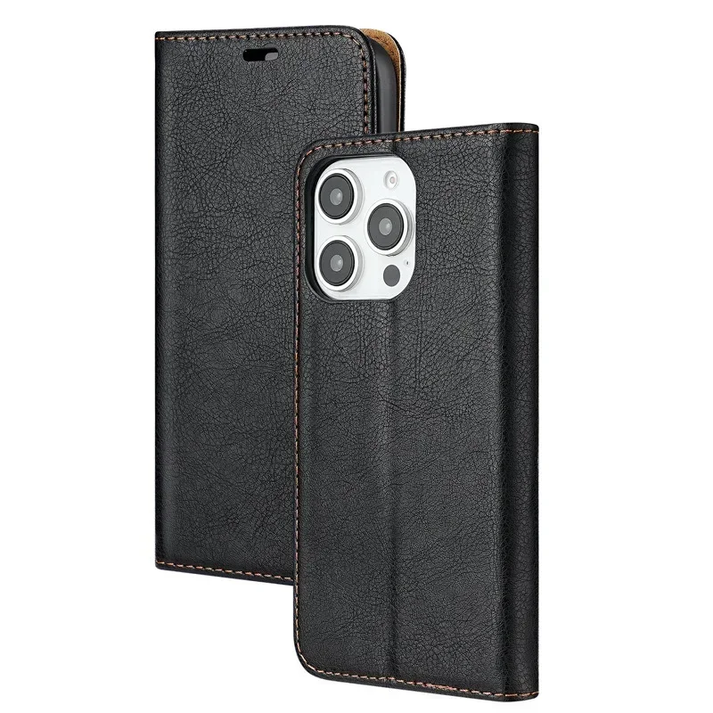 Funda de cuero tipo billetera Solt con tarjetas magnéticas fuertes para iPhone 16Pro Max 15 Plus 14 13 12 11 16E, funda de negocios con soporte abatible - imagen 5
