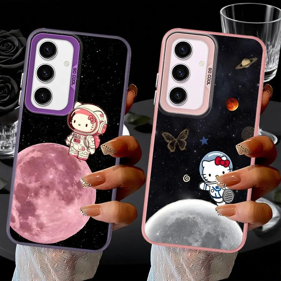 Funda trasera de dibujos animados de gato h-elloS k-ittyS para Samsung Galaxy A36 A73 A26 A32 A25 A53 A24 A23 A22 A52 A33 A34