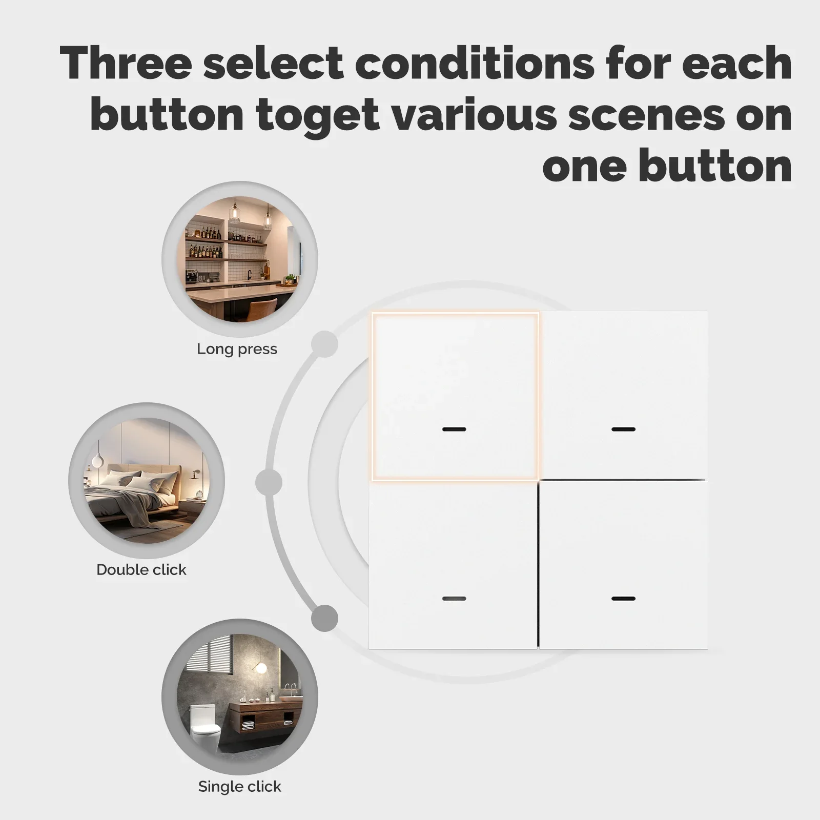 MOES ZigBee-interruptor de escena inalámbrico de 4 entradas, botón pulsador, mando a distancia, alimentado por batería, aplicación Tuya Smart Life - imagen 4