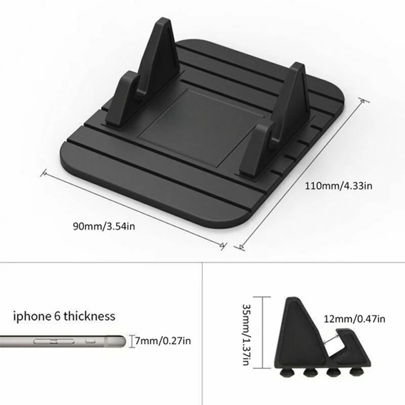 Soporte de teléfono de silicona para coche, alfombrilla antideslizante para salpicadero, Mini soporte GPS para iPhone, Samsung, Xiaomi, Huawei, montaje Universal - imagen 4