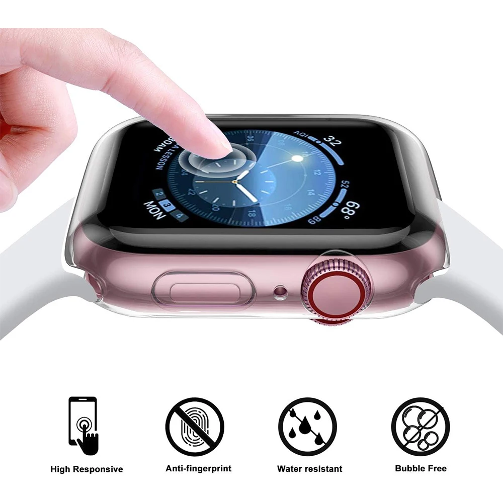 2 uds funda protectora de pantalla para Apple Watch Series 10 9 8 Ultra 2 46MM 42MM 49MM 45MM 41MM 40MM 44MM accesorios de protección - imagen 3