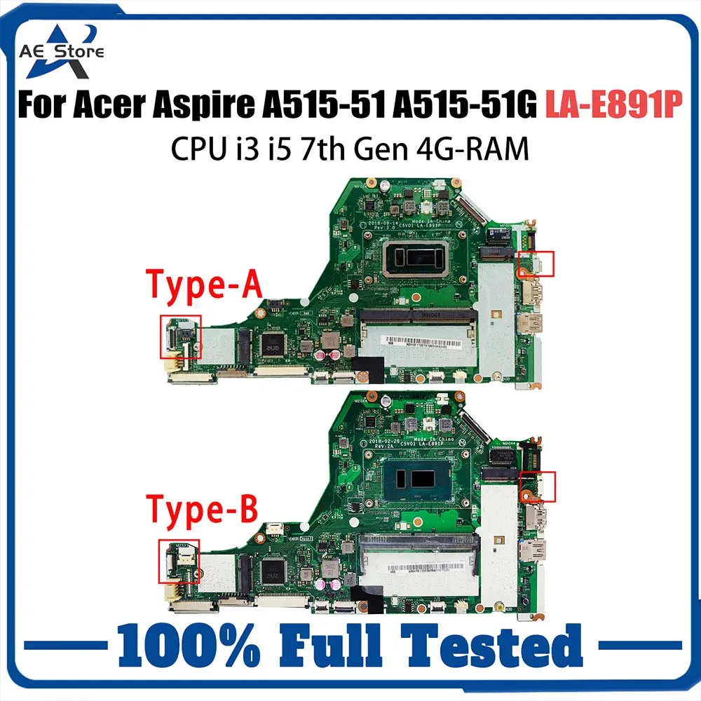 Para ASUS ET2230 placa base de computadora ET2230I GT820 prueba completa de 100% Aspire A515-51 A515-51G LA-E891P