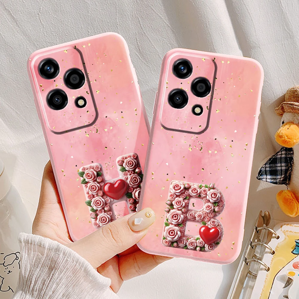 Corazón amor Rosa letras para Honor 200 Lite Día de San Valentín artístico niñas funda protectora de silicona funda de teléfono para Honor 200 Pro - imagen 2