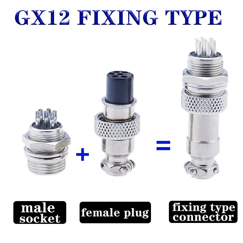 Conector de aviación GX12 2P 3P 4P 5P 6P 7P bloque de terminales fijo tipo acoplamiento móvil conector de Cable eléctrico hembra y Mal - imagen 3