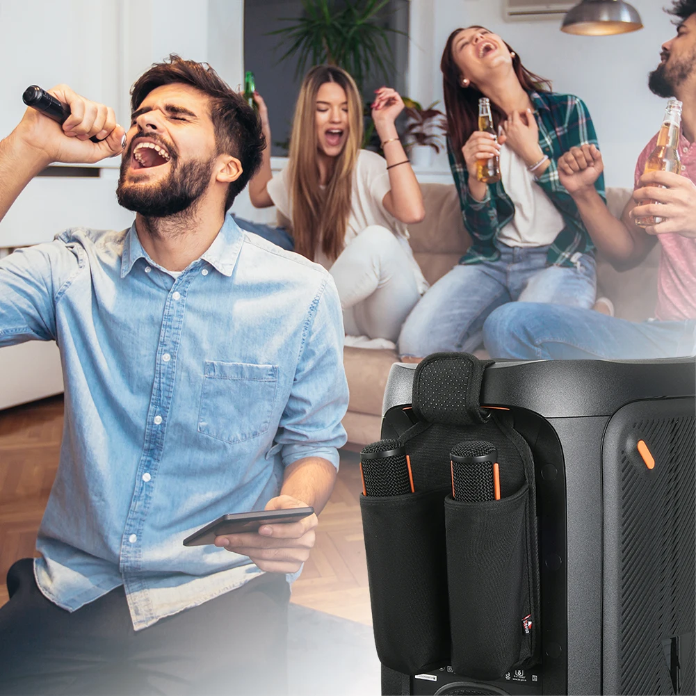 Soporte de almacenamiento para colgar micrófono, bolsa organizadora para micrófono, bolsa de almacenamiento para JBL PartyBox, accesorios para micrófono inalámbrico - imagen 2