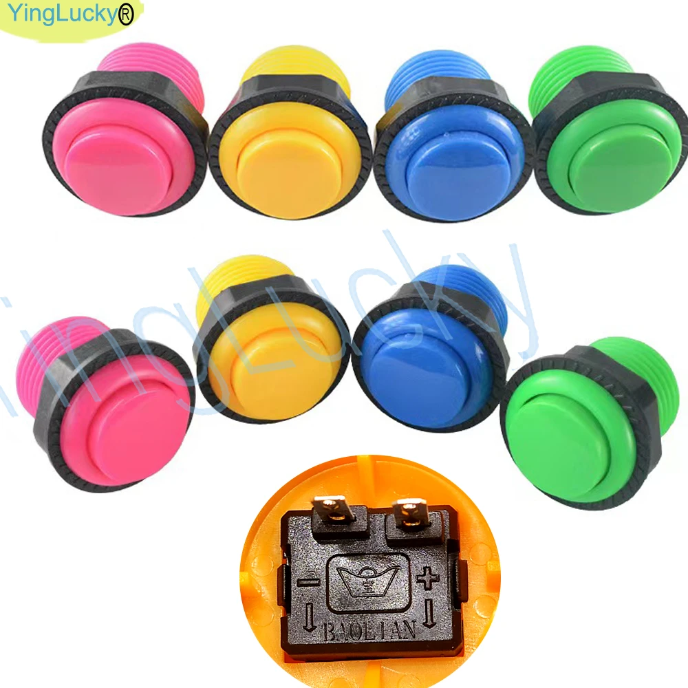 50 Uds. Botones Arcade 28mm 24mm tuerca Arcade botón reproductor botones de inicio accesorios de juego máquina Arcade botones máquina de garra - imagen 5
