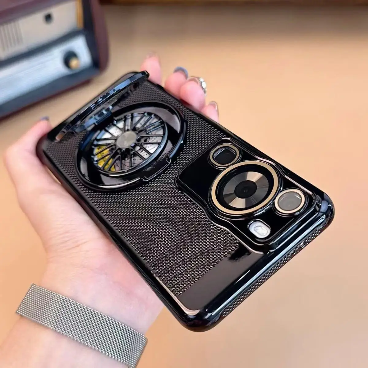 Funda dura de PC con anillo para móvil, carcasa protectora trasera con disipación de calor para Huawei P60, P50 Pro - imagen 2