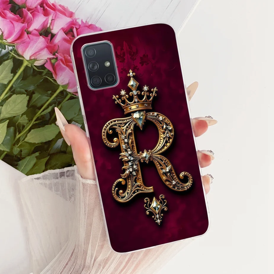 Para Samsung Galaxy A51 4G funda SM-A515F Linda corona letras cubierta suave funda de teléfono delgada para Samsung A31 A41 A51 A71 4G Fundas bolsas - imagen 3
