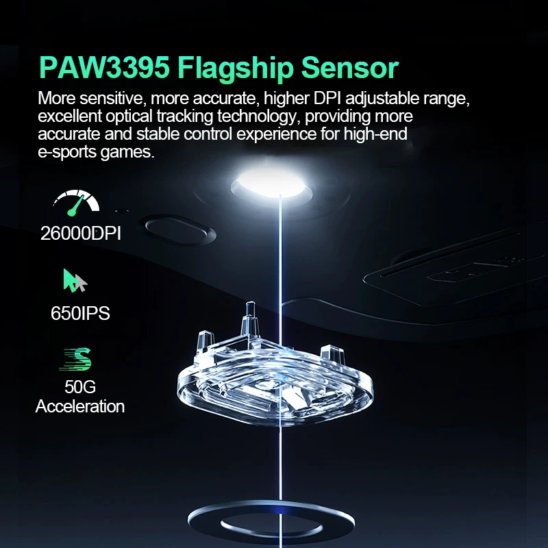 MCHOSE A7 Pro ratón inalámbrico para juegos de deportes electrónicos Bluetooth recargable PAW3395 ratón inalámbrico ergonómico ligero 2,4G - imagen 3