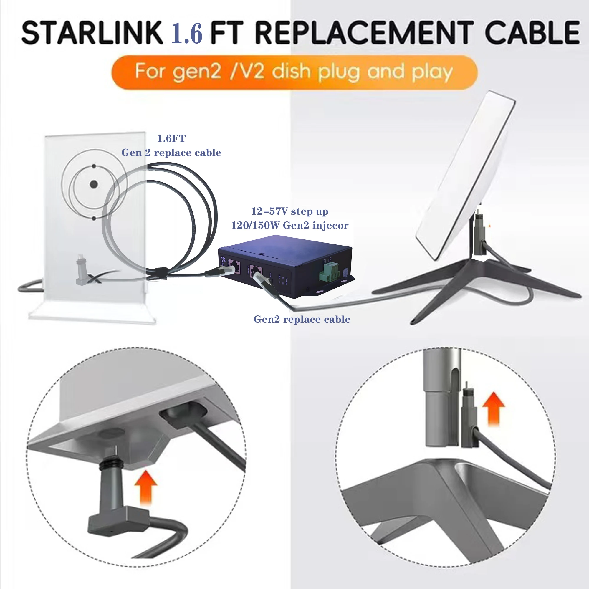 Spx-rj45-cable de repuesto starlink para gen2, sin necesidad de adaptador - imagen 5