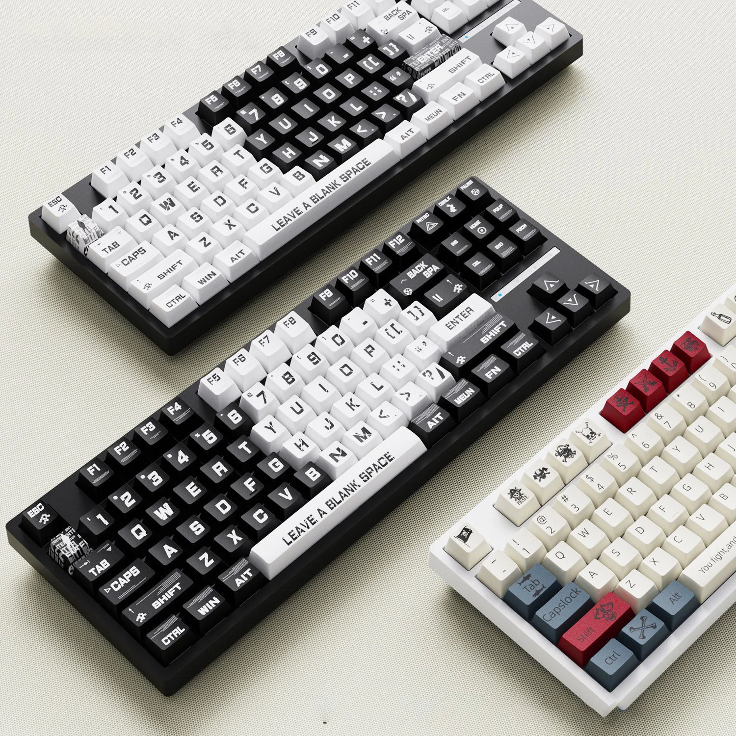 Teclas PBT con temática pirata, perfil de cereza, 5 lados, subteclas de tinte, 130 teclas para interruptores Gateron MX, Teclado mecánico para jugar - imagen 2
