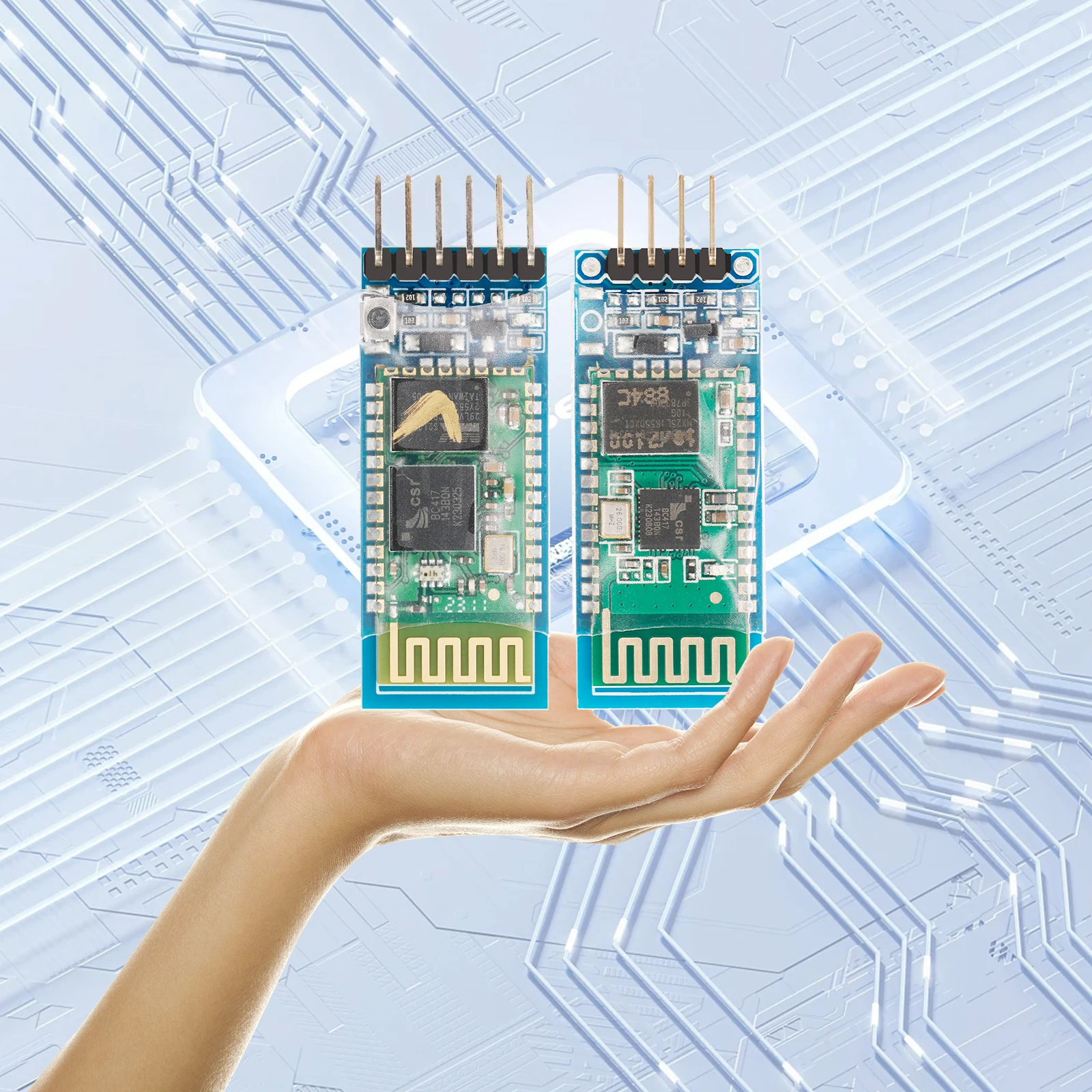 Módulo Bluetooth HC 05 HC 06 Rf módulo esclavo transceptor Bluetooth inalámbrico Rs232/TTL a convertidor y adaptador UART - imagen 5