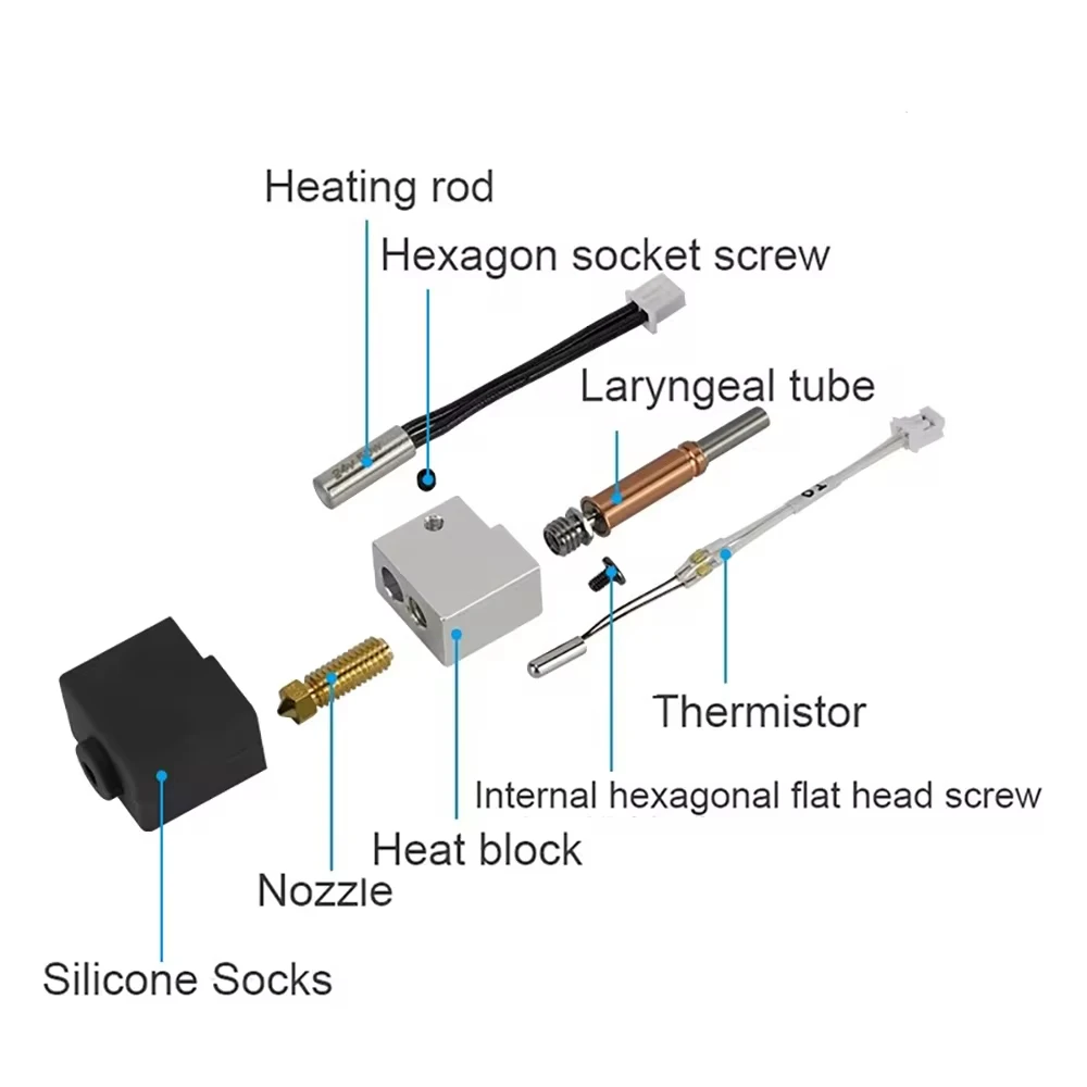 Para Anycubic Kobra 3 Hotend Kobra 3 Combo Hotend boquilla bloque calentador termistor para Anycubic Kobra K3 accesorios de repuesto - imagen 4
