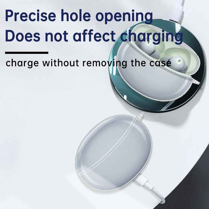 Funda transparente para OPPO Enco Air2 Pro, auriculares inalámbricos con gancho, TPU - imagen 3