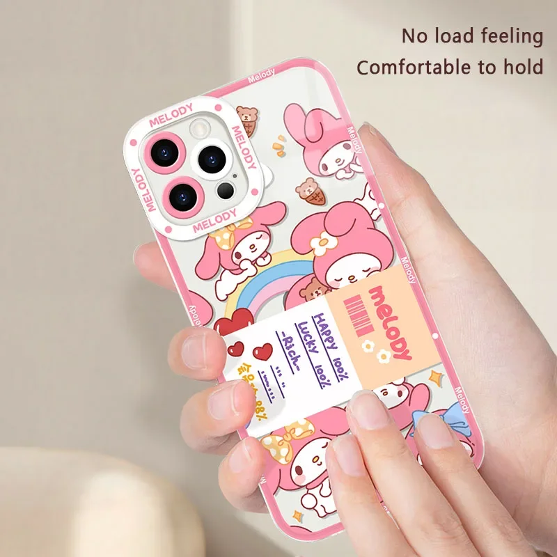 Sanrio funda Pachacco Hello Kitty para Samsung Galaxy S24 Ultra S23 S22 S21 Plus S20 FE S10 Note 20 10 Pro A14 A34 A54, cubierta transparente - imagen 5