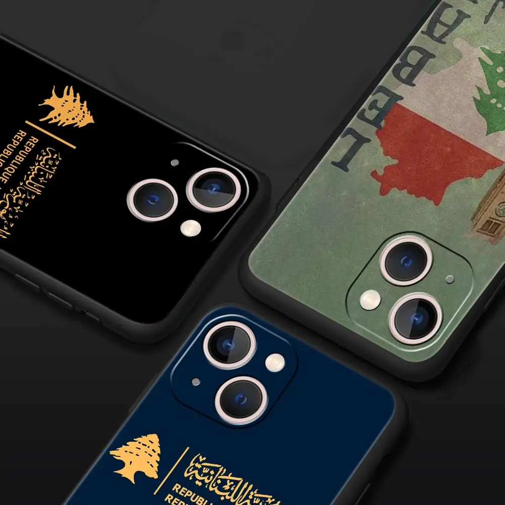 Funda de teléfono de lujo con pasaporte del Líbano para iPhone 17 Air 16 Plus 13 15 14 12 11 Pro MAX 7 8 SE, funda negra de TPU suave - imagen 2