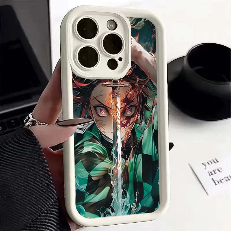 Funda de Anime japonés Demon Slayer para Motorola Moto Edge 40 Neo 50 Fusion Pro G85 G24 G34 G54 G84 G14 G53 E22 E13 E14 G75 Sili - imagen 2
