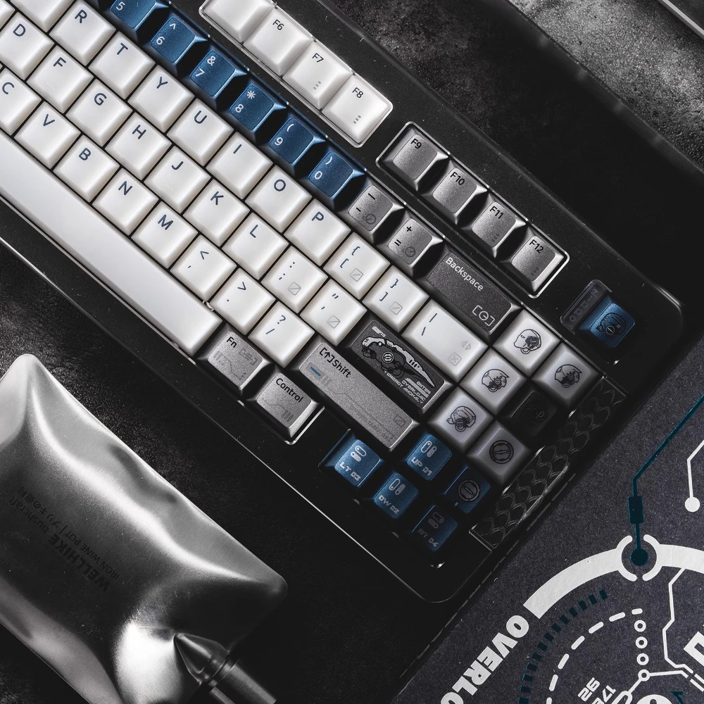 Teclas con tema de sobrecarga de 178 teclas, perfil de cereza PBT + PC, textura metálica, teclas transparentes brumosas para teclado mecánico para juegos - imagen 3