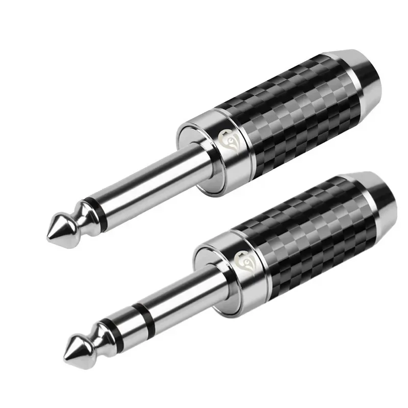 Adaptador de Audio para audiófilos, amplificador de auriculares, mezclador de micrófono AUX 6,35 Mono Jack 2/3, 6,3mm, macho, 6,5 polos