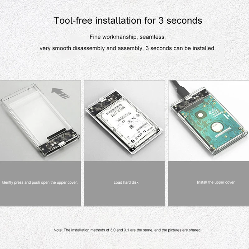 Caja de disco duro externo para móvil, carcasa de Hdd SATA de 2,5 pulgadas, USB 3,0, herramienta gratis, 5 Gbps - imagen 5