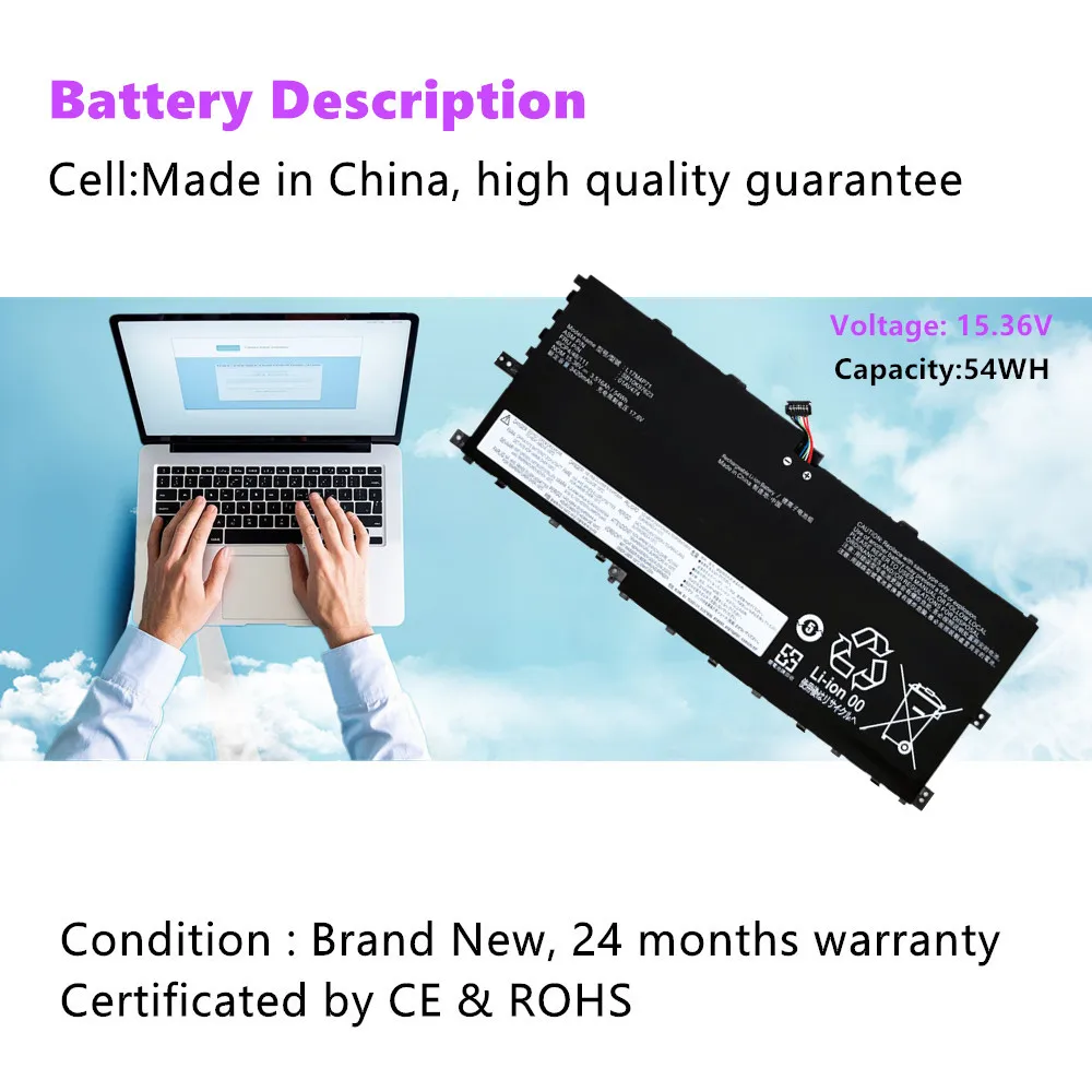 Batería de ordenador portátil L17M4P71 para Lenovo ThinkPad X1 Yoga 3. a generación 2018 Series L17C4P71 L17M4P73 01AV474 01AV475 01AV499 - imagen 2