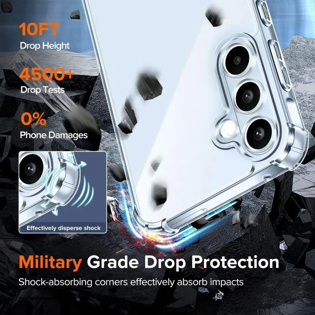 Funda de teléfono transparente para Samsung A35 A55 5G TPU suave + contraportada dura - imagen 3